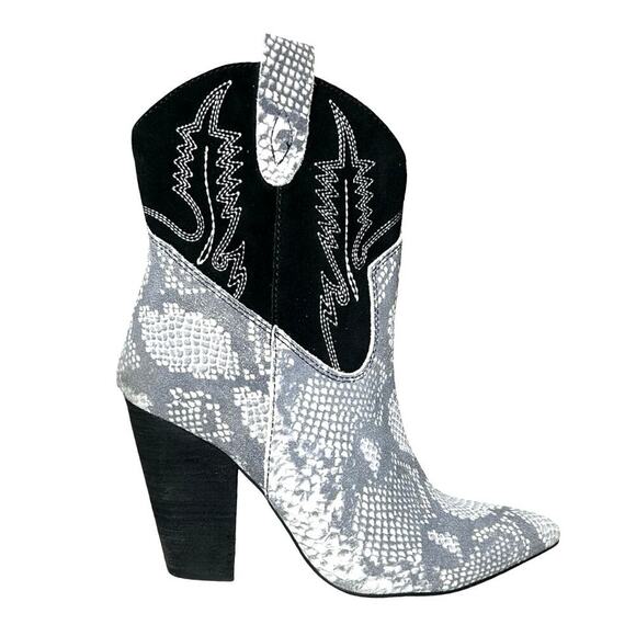 Dingo Women’s Calico Snakeskin Leather Western Style Boots Black/Gray Size 9M - Picture 6 of 8